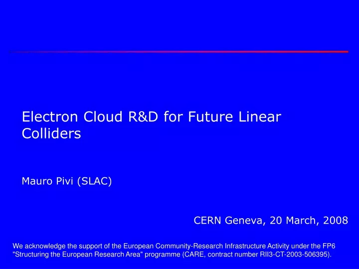 electron cloud r d for future linear colliders