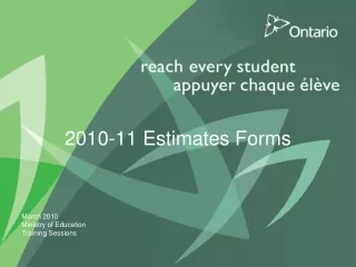 2010-11 Estimates Forms
