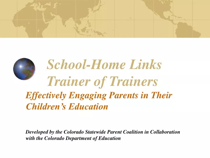 school home links trainer of trainers effectively