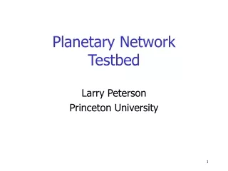Planetary Network Testbed