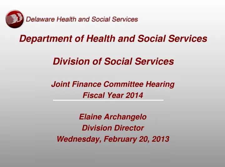 department of health and social services division of social services