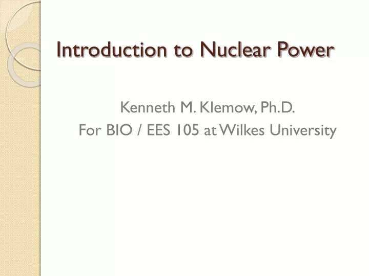 introduction to nuclear power
