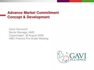 Advance Market Commitment  Concept &amp; Development