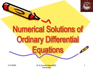 Numerical Solutions of Ordinary Differential Equations