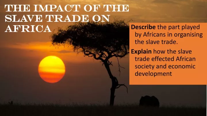 the impact of the slave trade on africa