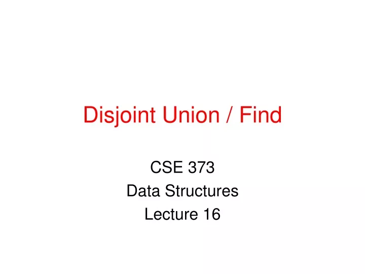 disjoint union find