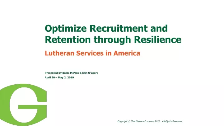 optimize recruitment and retention through resilience