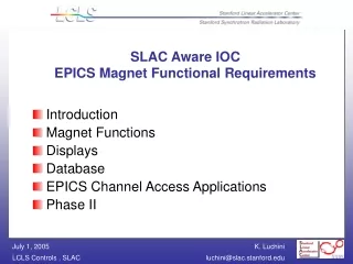 SLAC Aware IOC EPICS Magnet Functional Requirements