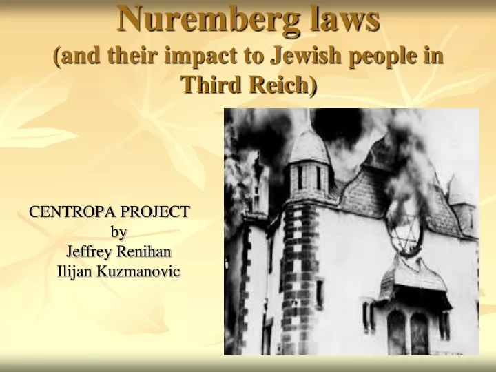nuremberg laws and their impact to jewish people in third reich