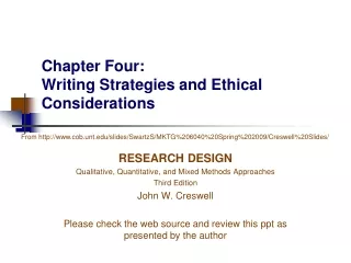 Chapter Four: Writing Strategies and Ethical Considerations