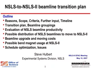 NSLS-to-NSLS-II beamline transition plan