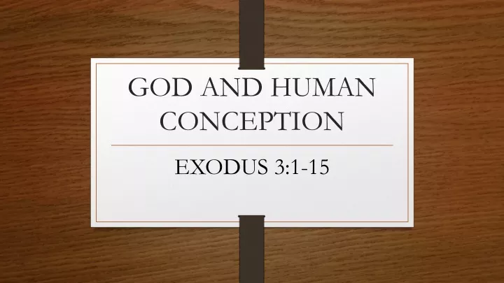 god and human conception