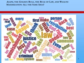 Agape,  the Golden Rule, the Rule of Law, and Wealth Maximization: All the Same Idea?