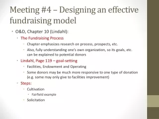 Meeting #4 – Designing an effective fundraising model