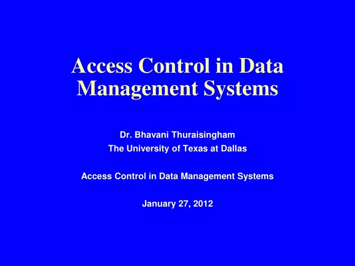 access control in data management systems