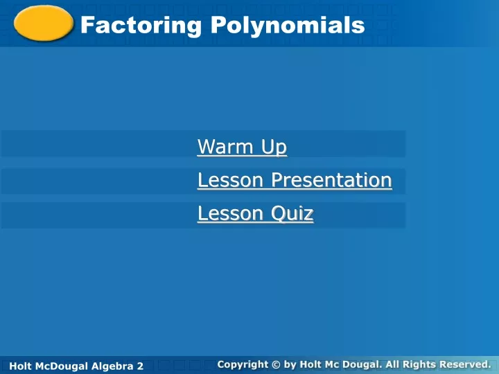 factoring polynomials