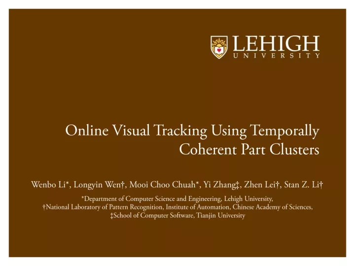online visual tracking using temporally coherent part clusters