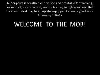 Welcome to the MOB! Website:   ibcmob Next MOB Meeting:   November 27, 2018