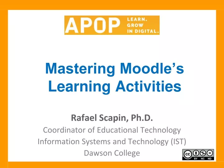 mastering moodle s learning activities
