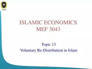 ISLAMIC ECONOMICS MEF 3043