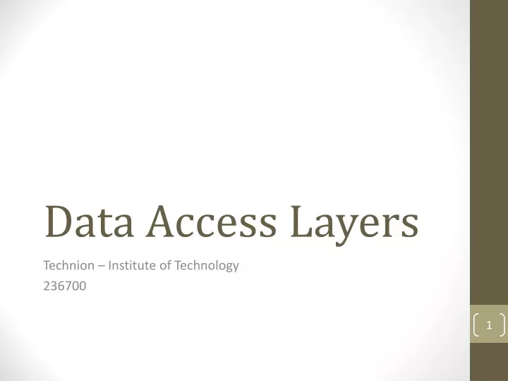 data access layers