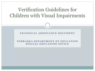 Verification Guidelines for Children with Visual Impairments