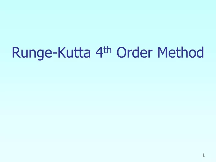 runge kutta 4 th order method