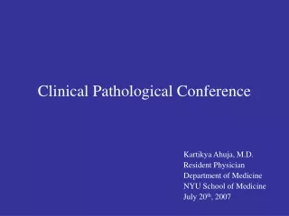 Clinical Pathological Conference