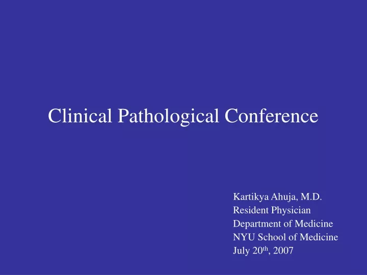 clinical pathological conference