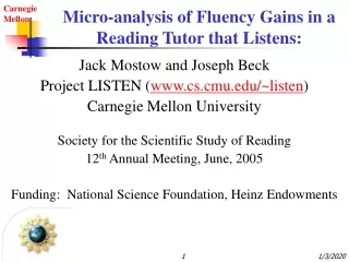 Micro-analysis of Fluency Gains in a Reading Tutor that Listens: