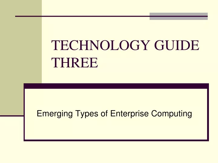 technology guide three