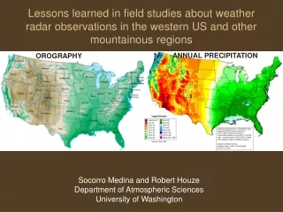 Socorro Medina and Robert Houze Department of Atmospheric Sciences University of Washington