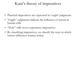 Kant’s theory of imperatives