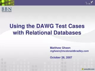 Using the DAWG Test Cases with Relational Databases