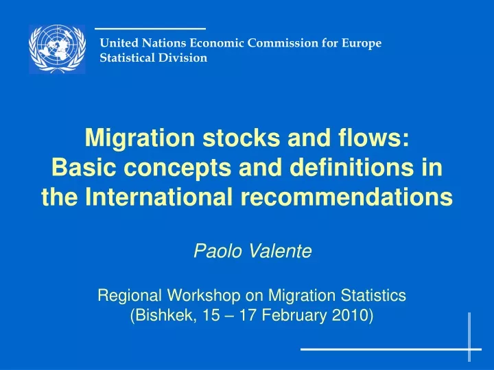 migration stocks and flows basic concepts and definitions in the international recommendations