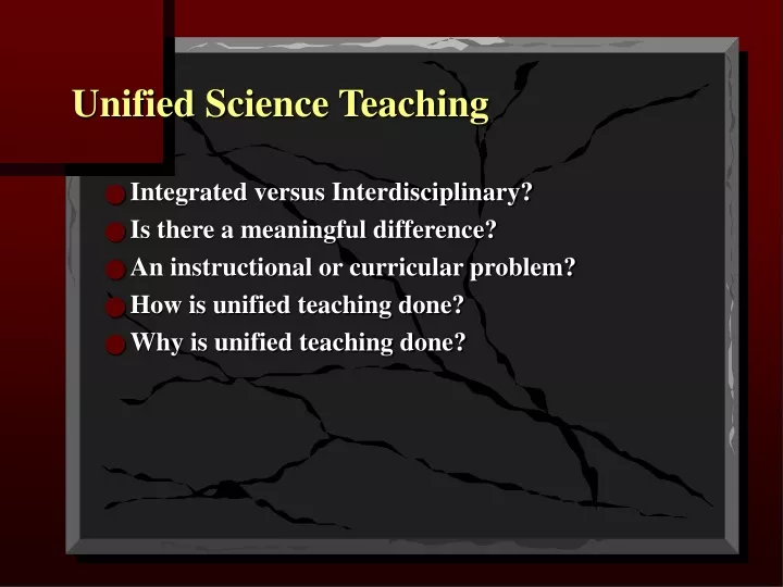 unified science teaching