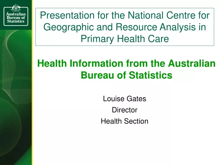 health information from the australian bureau of statistics