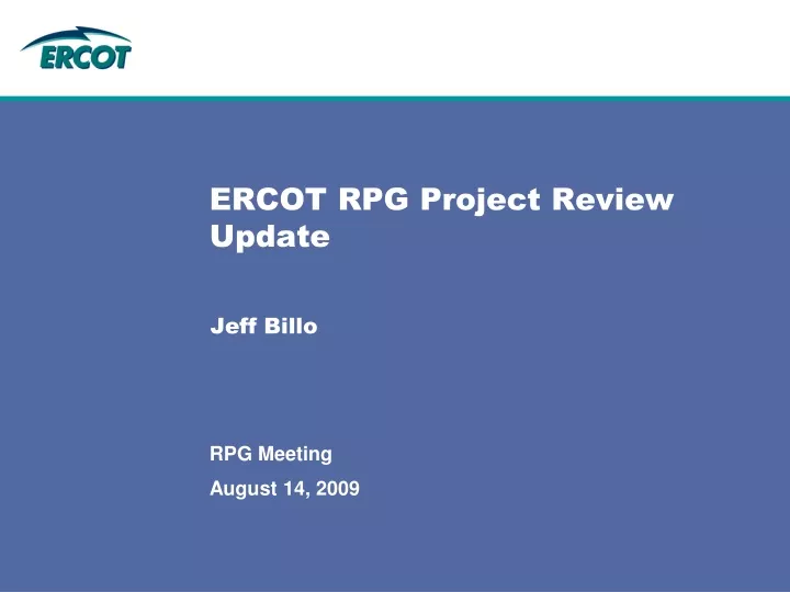 ercot rpg project review update