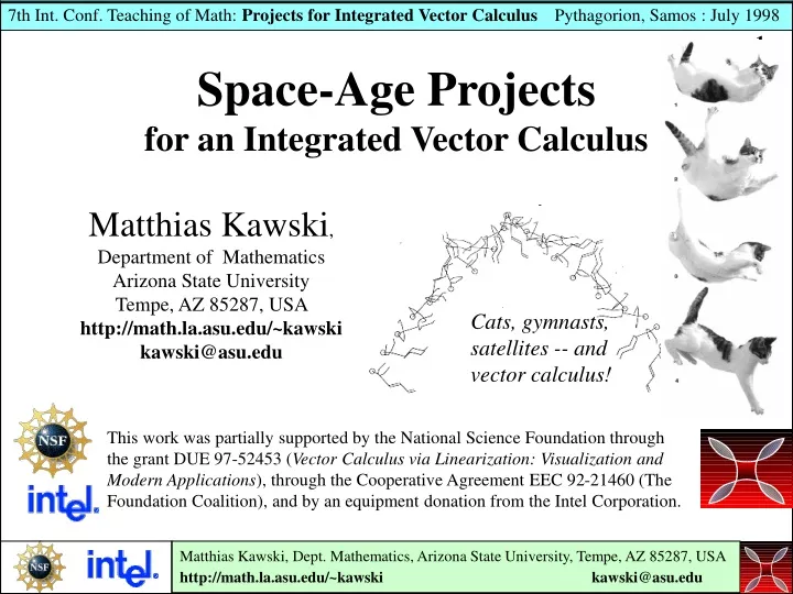 space age projects for an integrated vector calculus