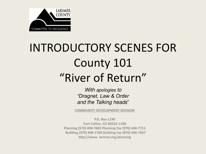 introductory scenes for county 101 river of return