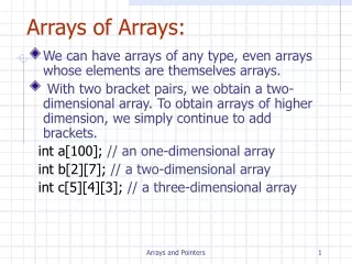 Arrays of Arrays: