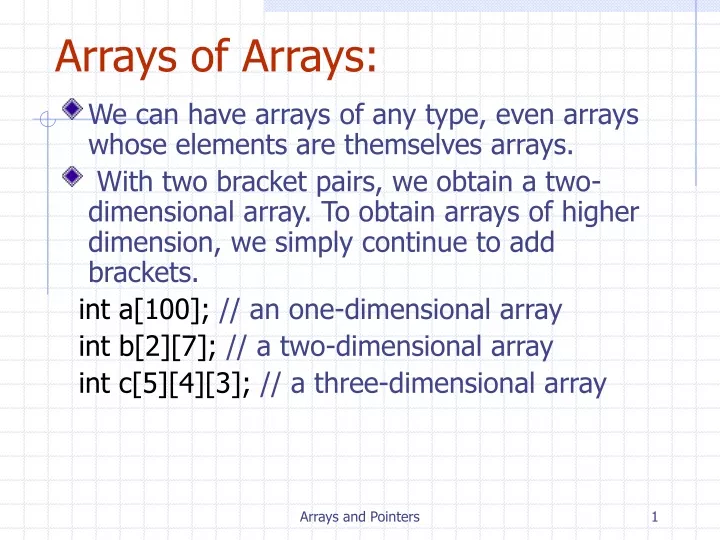 arrays of arrays