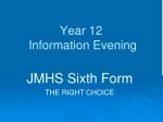 Year 12  Information Evening - slide 1