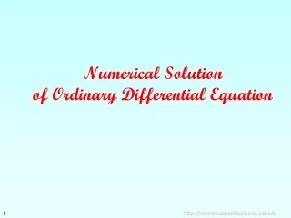 Numerical Solution  of Ordinary Differential Equation