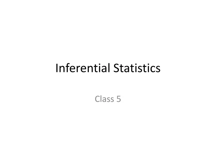 inferential statistics