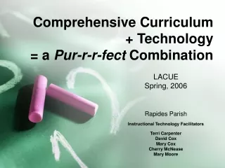 Comprehensive Curriculum + Technology  = a  Pur-r-r-fect  Combination