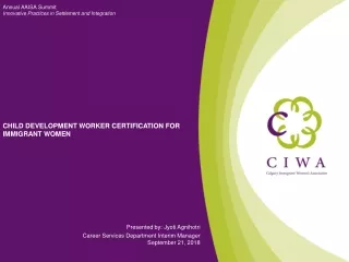 Child  Development Worker Certification for Immigrant Women