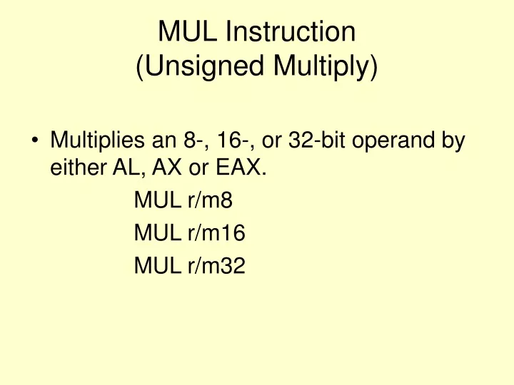 mul instruction unsigned multiply
