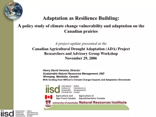 Adaptation as Resilience Building: