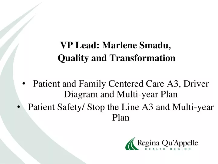 vp lead marlene smadu quality and transformation